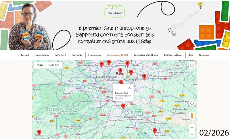 Carte LEGO - Facilitateur Th&eacute;rapie Essonne - Fr&eacute;d&eacute;ric DAVI - www.Pose-ta-brique.fr 